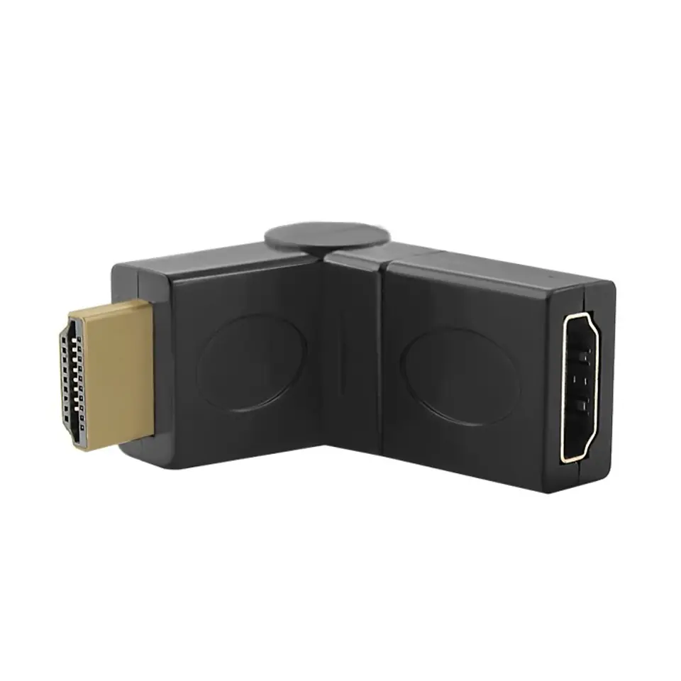 ⁨Qoltec Adapter HDMI A męski | HDMI A żeński | kątowy | obrotowy (0NC)⁩ w sklepie Wasserman.eu