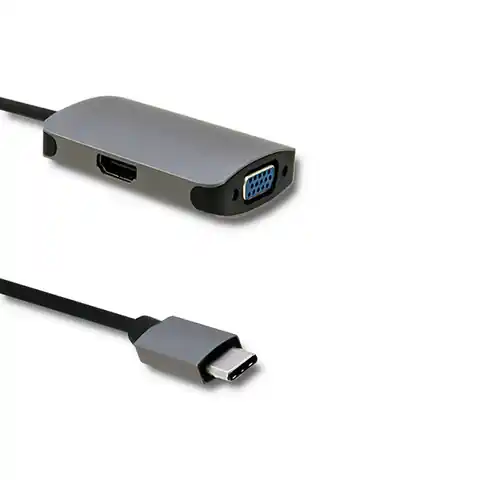 ⁨Qoltec Adapter USB 3.1 C męski / HDMI żeński | VGA żeńskie (0NC)⁩ w sklepie Wasserman.eu