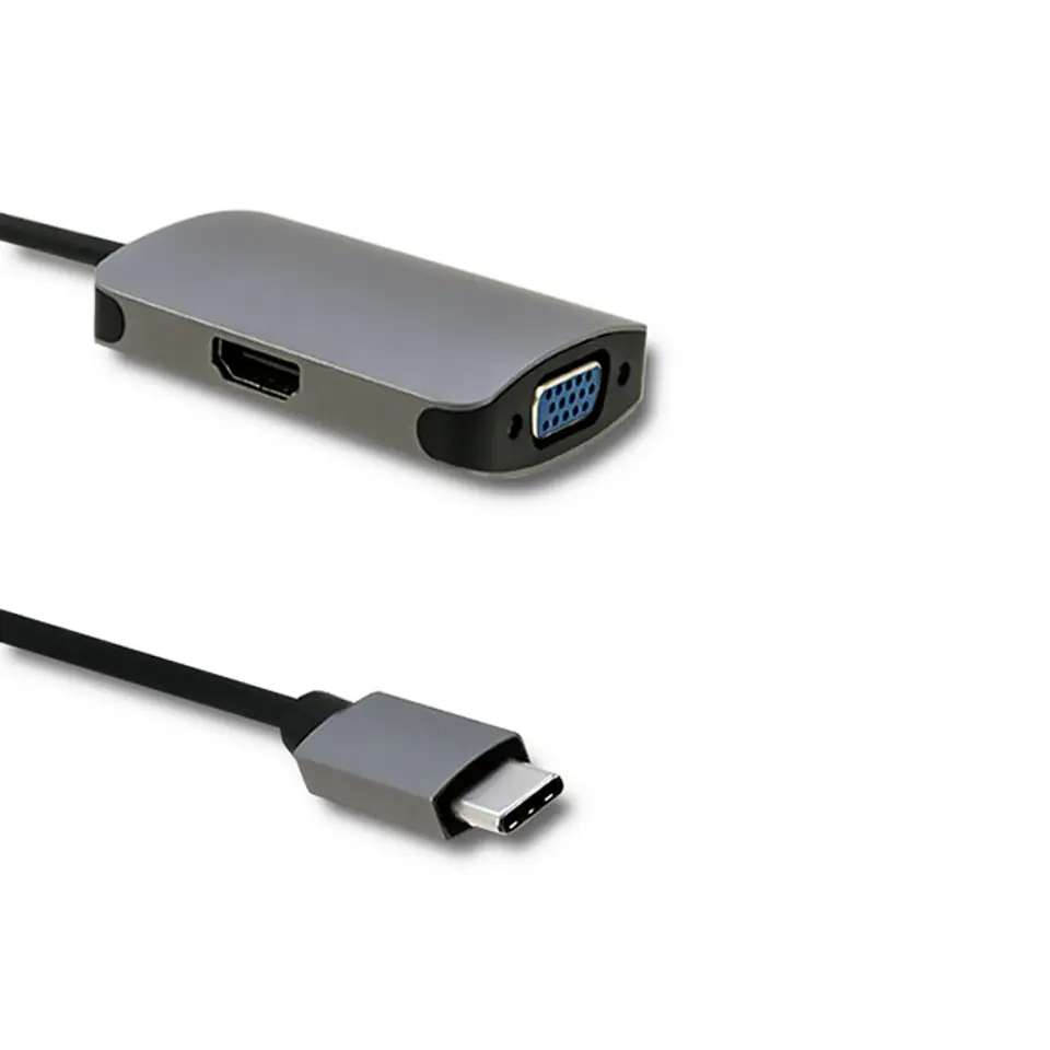 ⁨Qoltec Adapter USB 3.1 C male / HDMI female | VGA female (0NC)⁩ at Wasserman.eu