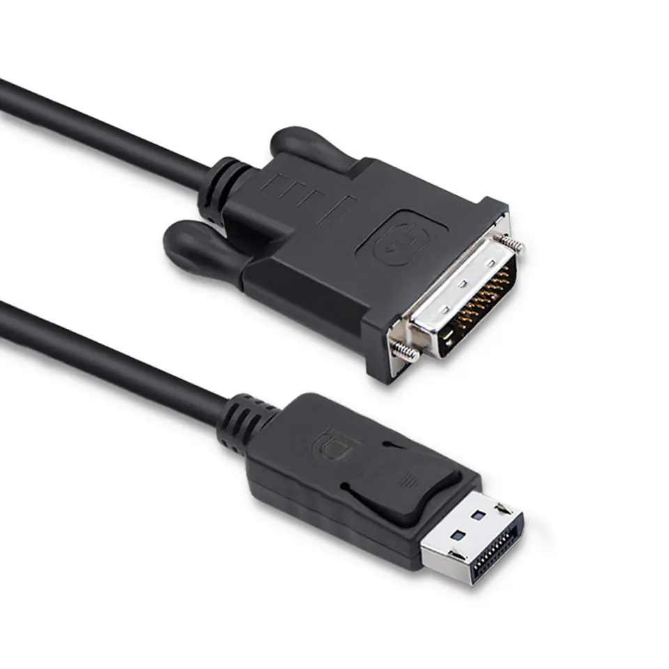 ⁨Qoltec Kabel DisplayPort DVI (24+1) męski 1.8m⁩ w sklepie Wasserman.eu