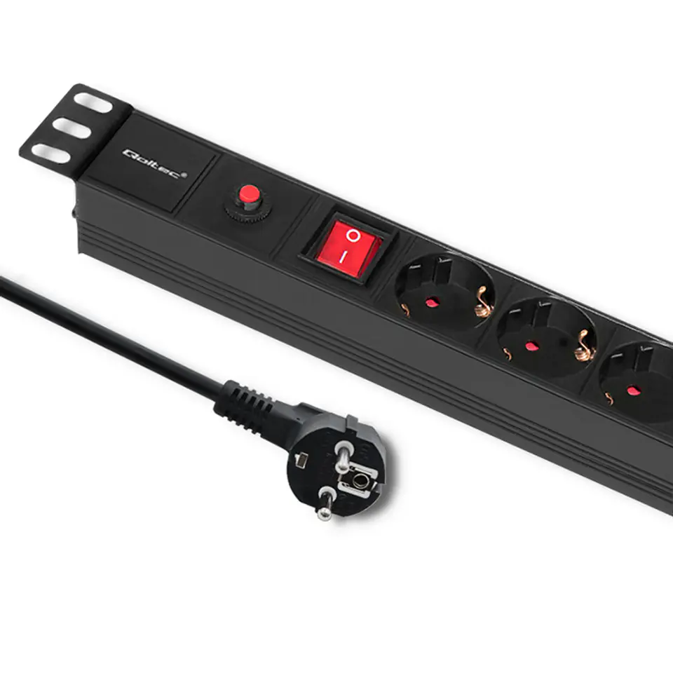 ⁨Power strip CB for RACK | 19 inches | 1U | 16A | PDU | 6xSCHUKO | 2m⁩ at Wasserman.eu