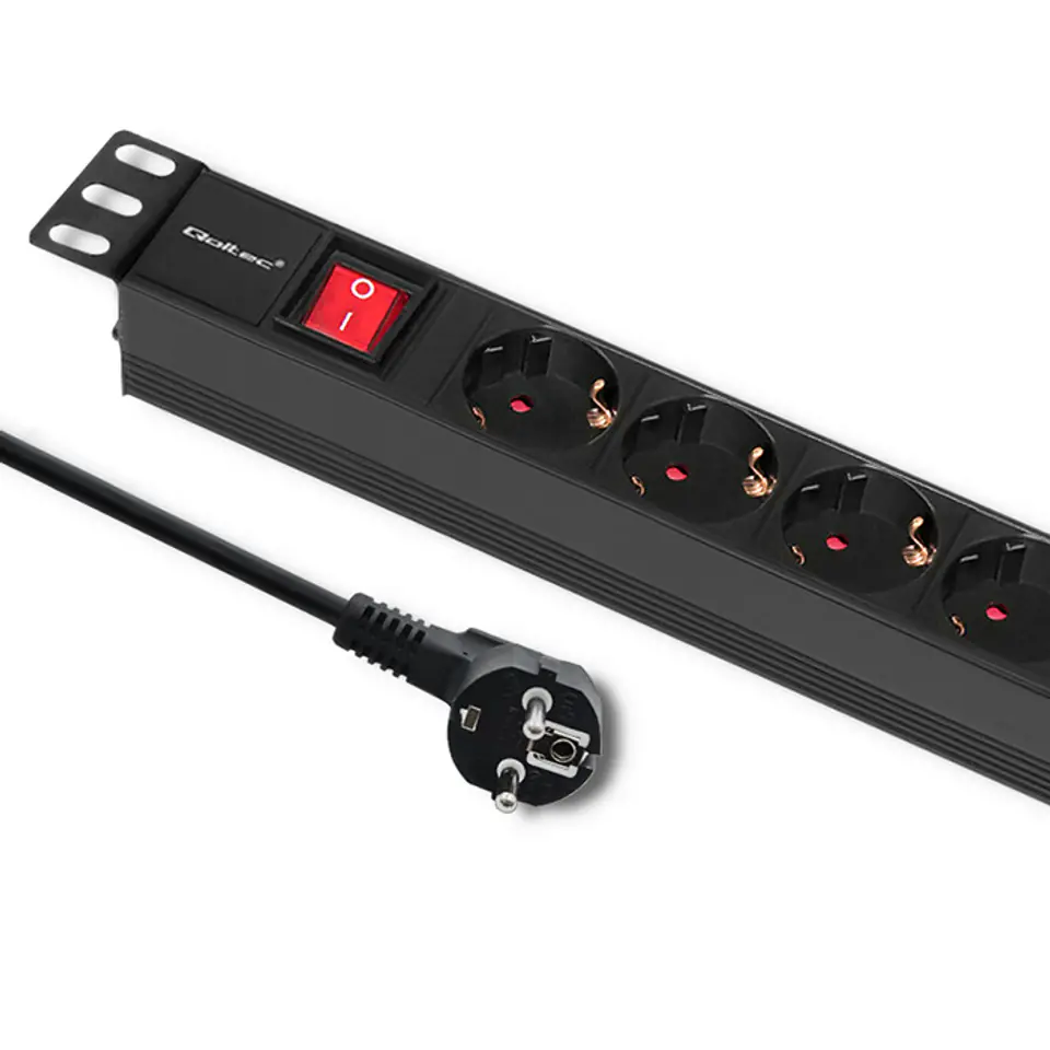 ⁨Power strip for RACK 1U 16A, PDU, 6xSCHUKO, 2m⁩ at Wasserman.eu