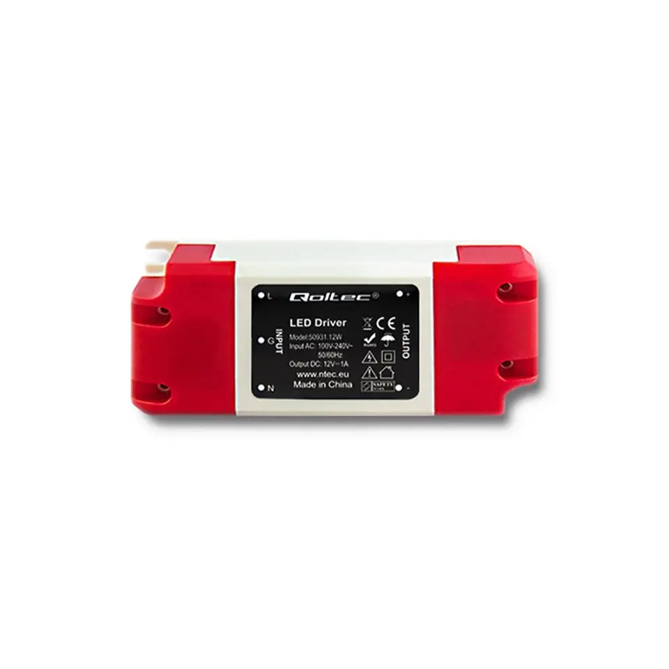 Qoltec Zasilacz impulsowy LED IP20 | 12W | 12V | 1A (0NC) w sklepie Wasserman.eu