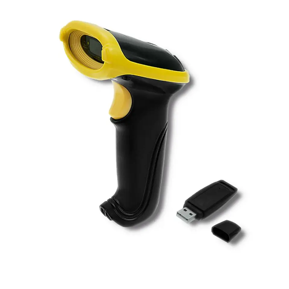 ⁨Qoltec 50862 Wireless Laser Barcode Scanner 1D | 2.4GHz⁩ at Wasserman.eu