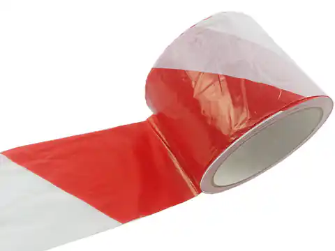 ⁨Warning foil Tape white and red 100m⁩ at Wasserman.eu