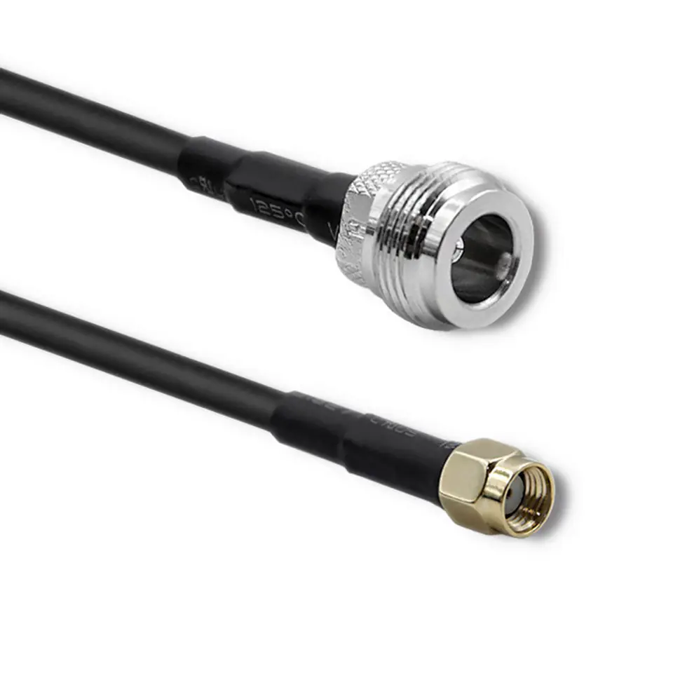 ⁨RG58 coaxial cable N female, RP-SMA male | 1m⁩ at Wasserman.eu