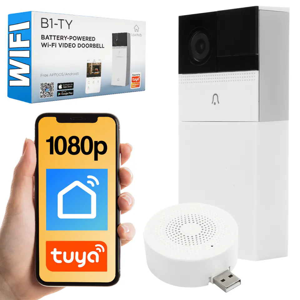 ⁨Battery Doorbell Camera Wifi Tuya Laxihub B1-TY⁩ at Wasserman.eu