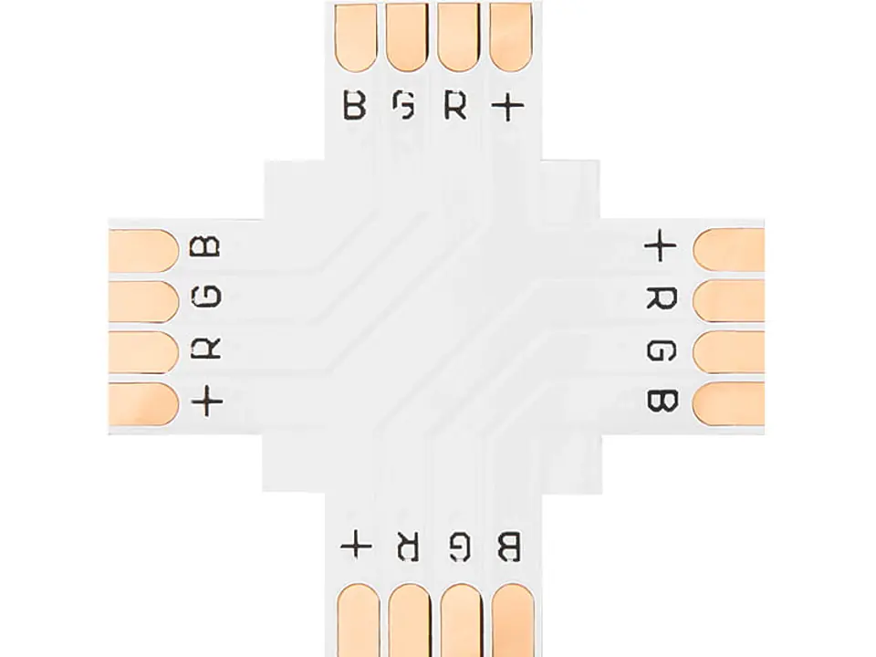 ⁨Konektor do taśm LED łącznik 10mm (RGB, 4 pin, Typ +)⁩ w sklepie Wasserman.eu