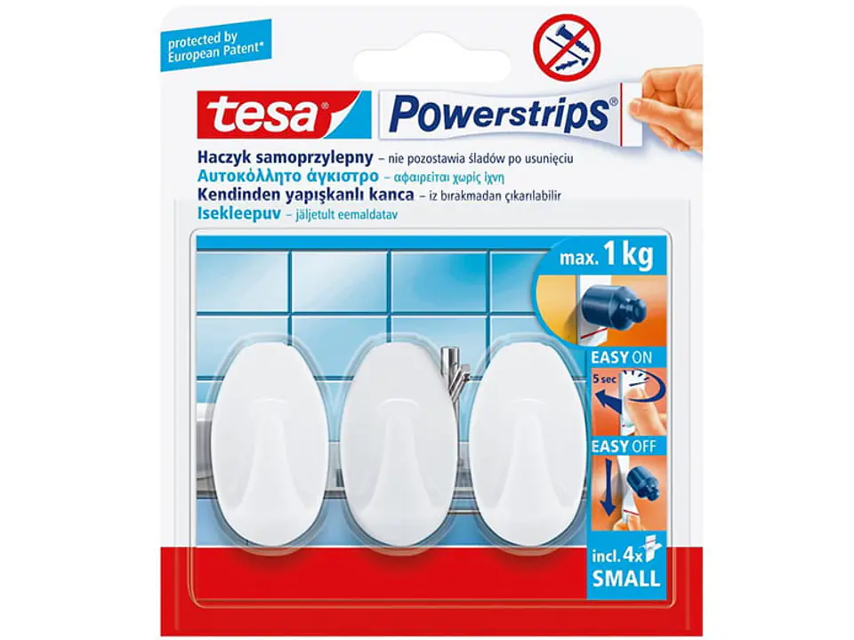 ⁨Tesa Powerstrips self-adhesive hooks white⁩ at Wasserman.eu