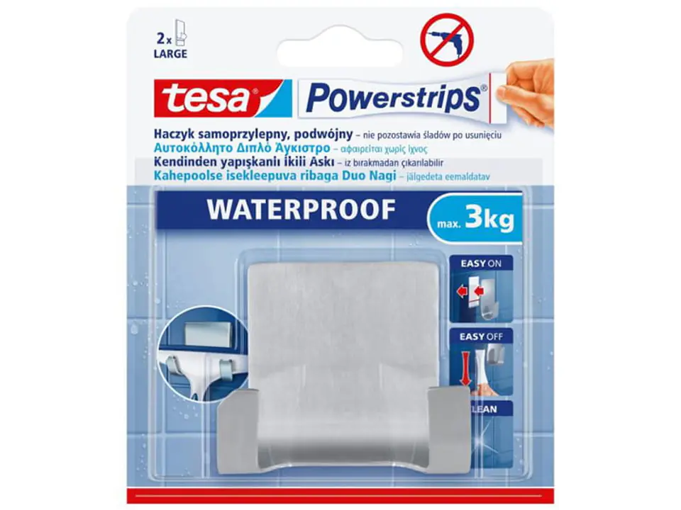 ⁨Tesa Powerstrips self-adhesive bathroom hook⁩ at Wasserman.eu
