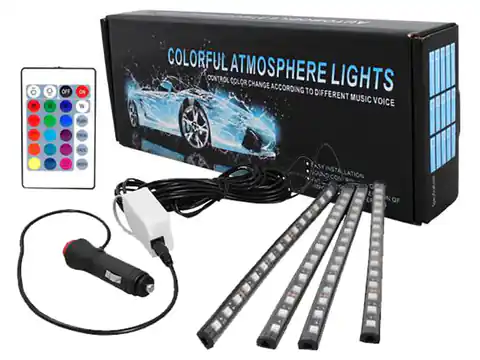 ⁨RGB LED car lighting 4 modules and LXAS18 remote control⁩ at Wasserman.eu