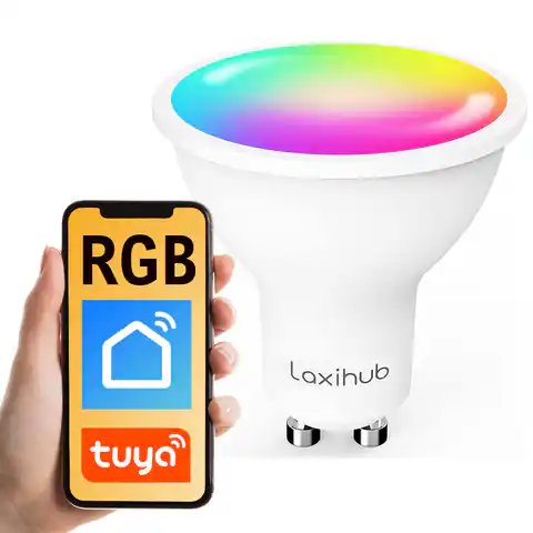 ⁨Inteligentna żarówka RGB WiFi GU10 Tuya Laxihub⁩ w sklepie Wasserman.eu