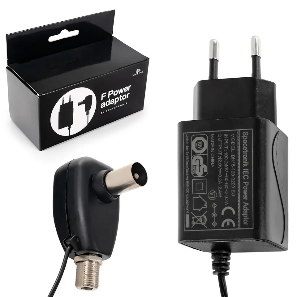 ⁨Zasilacz antenowy Spacetronik 12V/200mA gniazdo F⁩ w sklepie Wasserman.eu