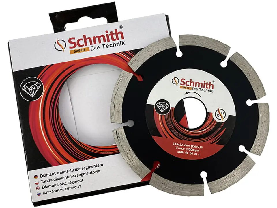 ⁨Segmented Schmith diamond blade (115 mm, 22.2 mm)⁩ at Wasserman.eu