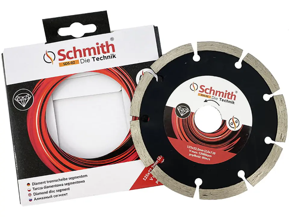 ⁨Segmented Schmith diamond blade (125mm, 22.2mm)⁩ at Wasserman.eu