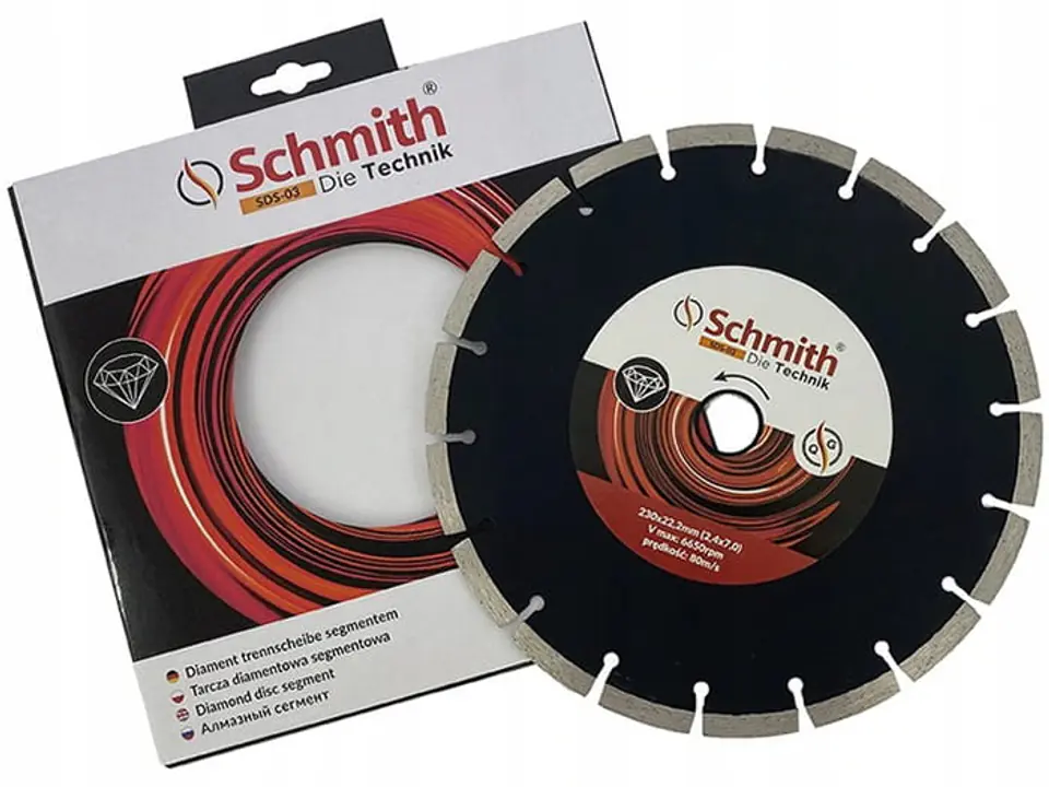 ⁨Segmented Schmith diamond blade (230 mm, 22.2 mm)⁩ at Wasserman.eu