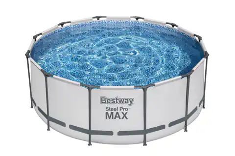 ⁨Bestway 56420 Basen stelażowy Steel Pro Max okrągły z pompą filtracyjną i drabinką 3.66m x 1.22m⁩ w sklepie Wasserman.eu