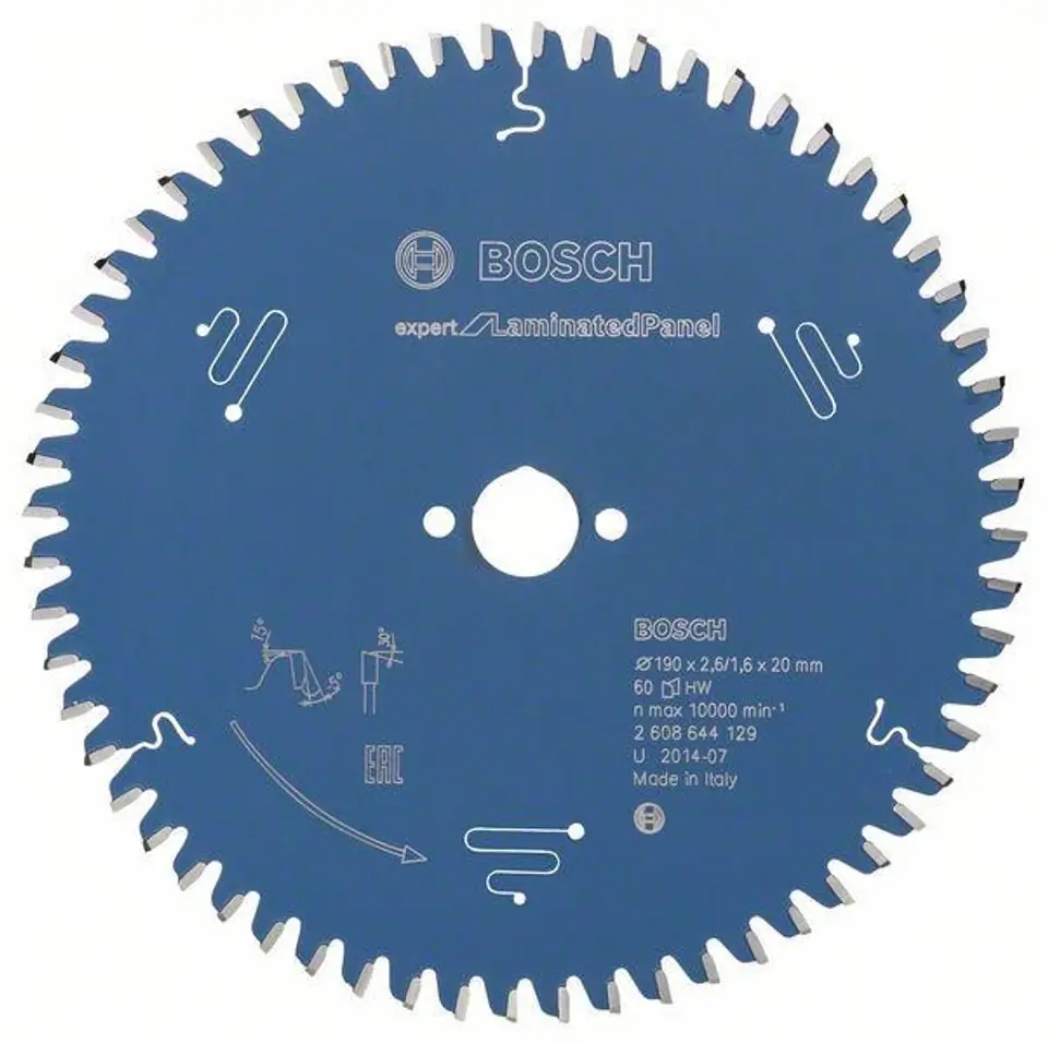 ⁨SAW BLADE EXPERT FOR LAMINATED PANEL 190*20*2.2 60T⁩ at Wasserman.eu