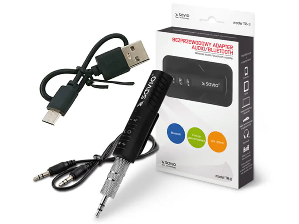 Bluetooth adapter, audio transmitter Jack 3.5mm TR-11 / B at Wasserman.eu