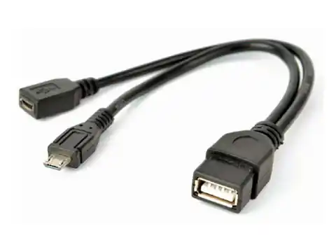 ⁨Przejściówka USB OTG AF Micro BM kabel 15cm⁩ w sklepie Wasserman.eu
