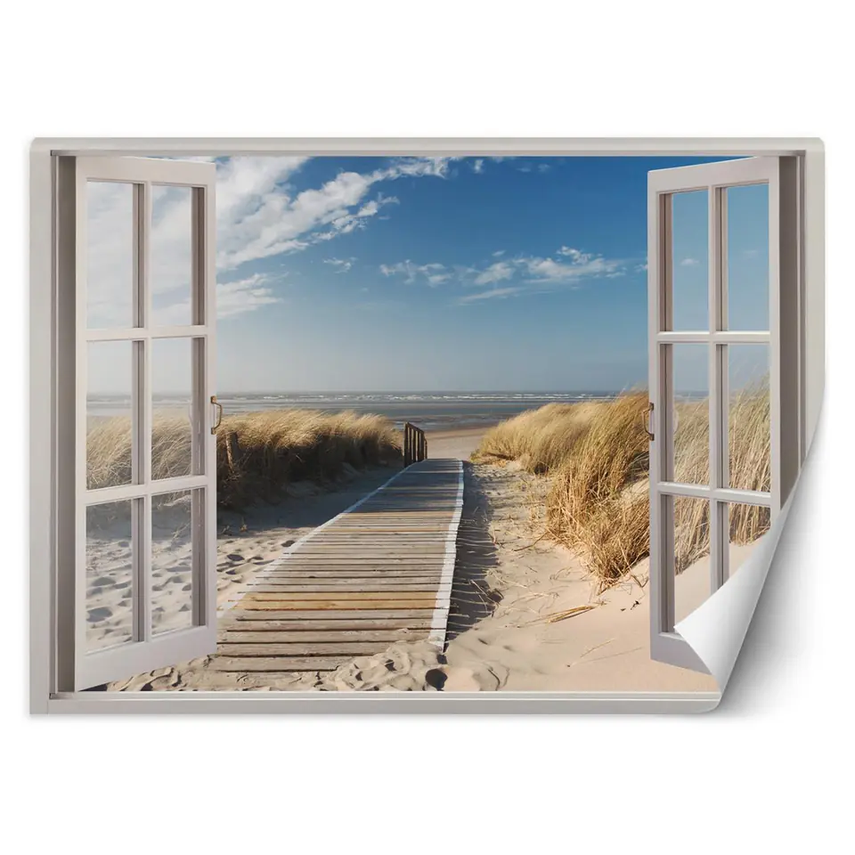 ⁨Wall mural, Window - descent to the beach (Size 140x100)⁩ at Wasserman.eu