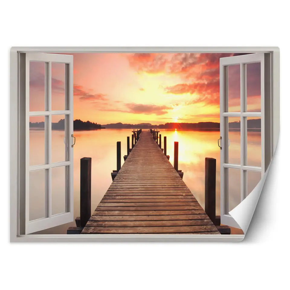 ⁨Wall mural, Window with view of the platform (Size 140x100)⁩ at Wasserman.eu