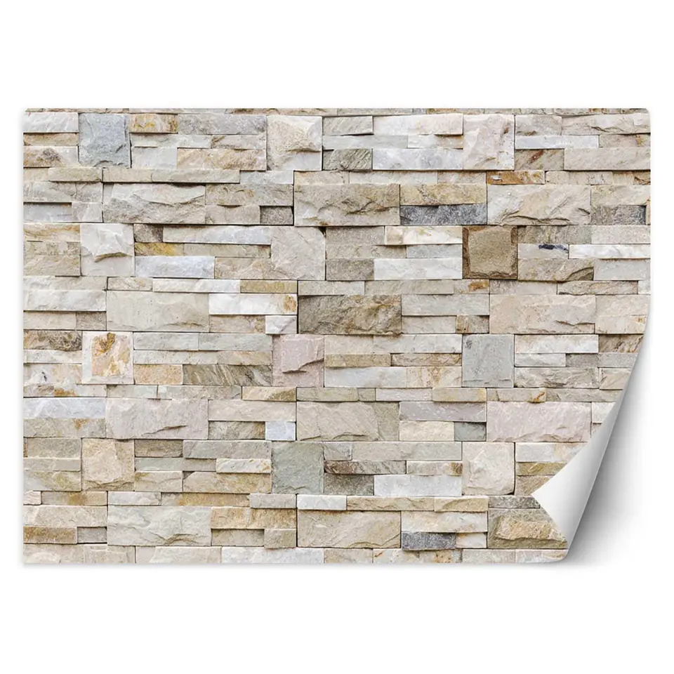 ⁨Wall mural, Beige sandstone wall (Size 350x245)⁩ at Wasserman.eu