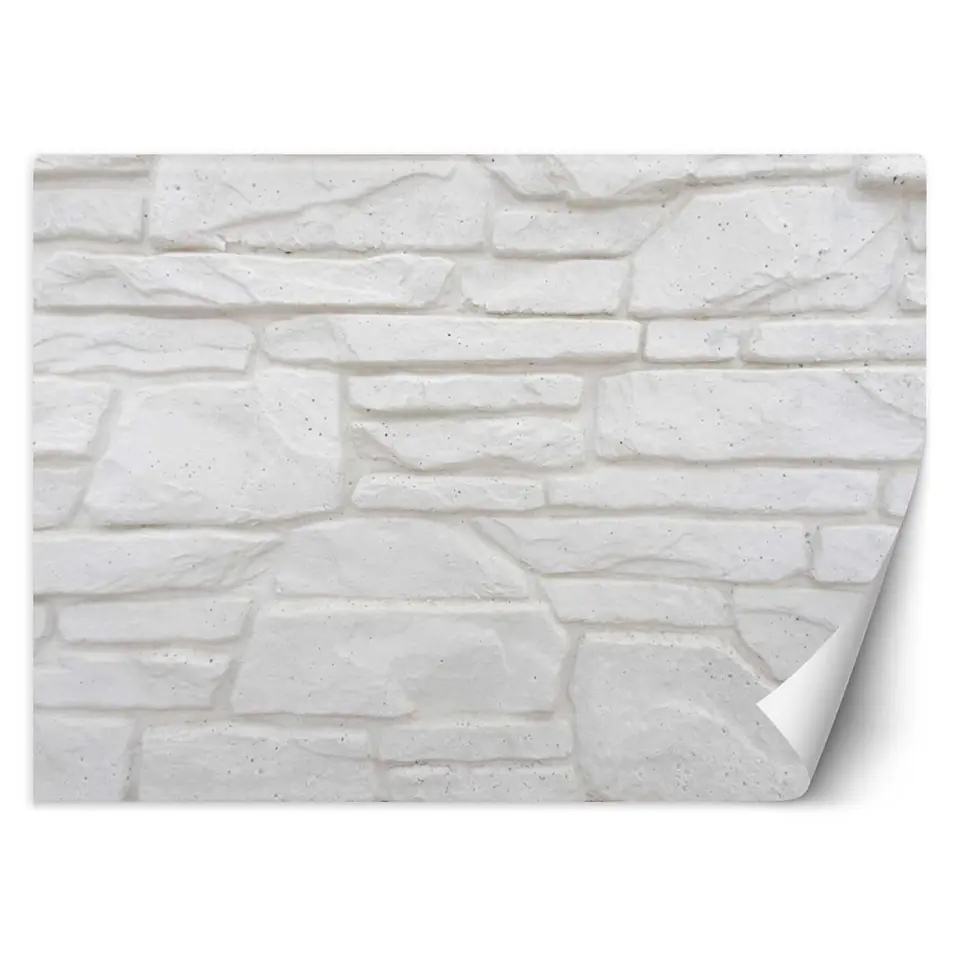 ⁨Fototapeta, Biała ściana z kamienia (Rozmiar 300x210)⁩ w sklepie Wasserman.eu