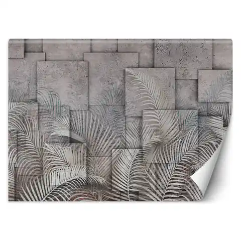 ⁨Fototapeta, Liście palmy 3D beton (Rozmiar 450x315)⁩ w sklepie Wasserman.eu