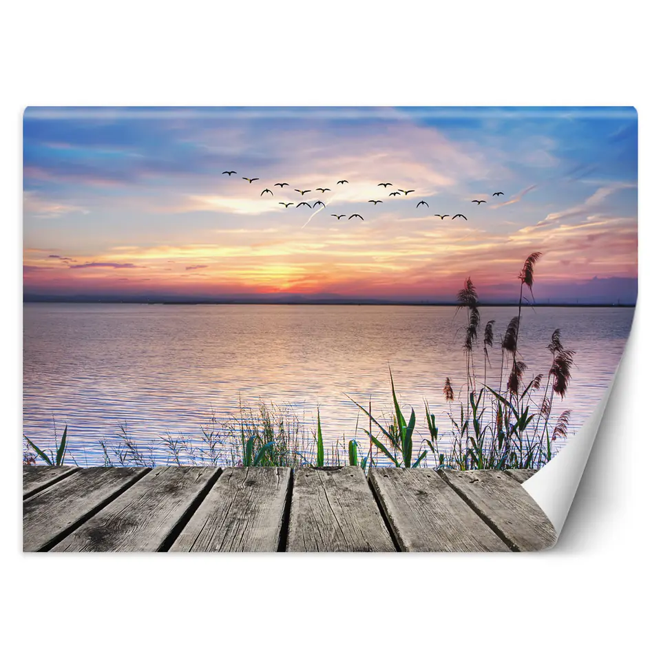 ⁨Wall mural, Sunset on the lake (Size 300x210)⁩ at Wasserman.eu