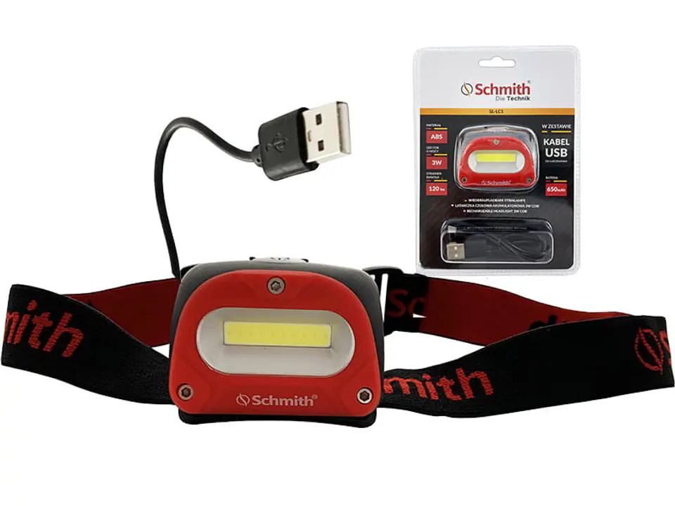 3W cob Schmith rechargeable headlamp at Wasserman.eu