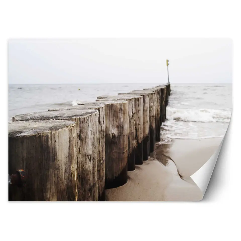 ⁨Wall mural, Breakwater by the sea (Size 100x70)⁩ at Wasserman.eu