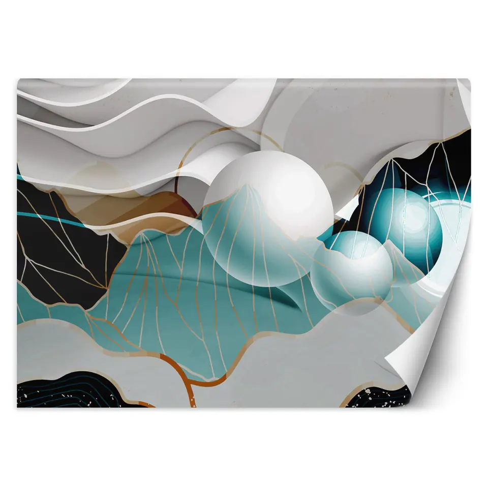 ⁨Wall mural, Abstract with 3D balls (Size 150x105)⁩ at Wasserman.eu