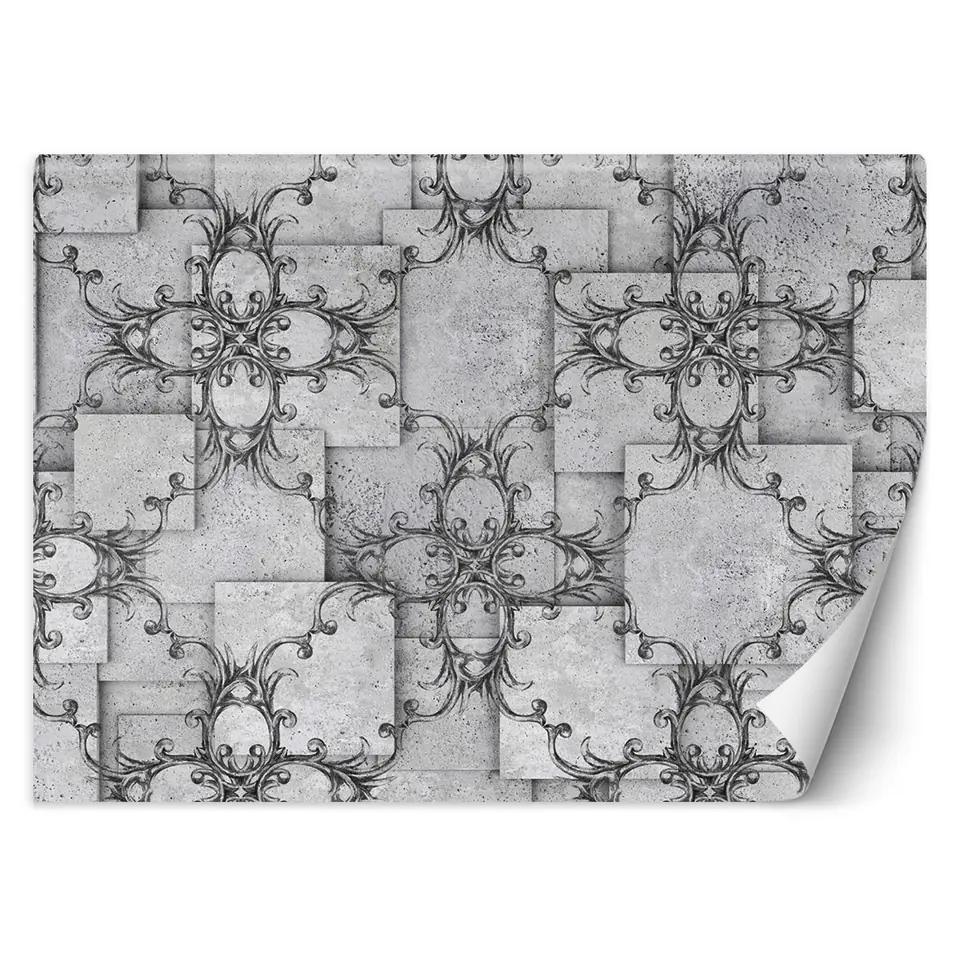 ⁨Wall mural, Oriental pattern on a gray background (Size 350x245)⁩ at Wasserman.eu