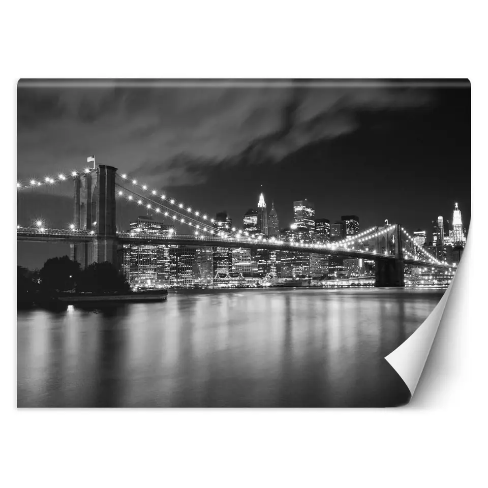 ⁨Fototapeta, Most Brookliński nocą Nowy Jork (Rozmiar 150x105)⁩ w sklepie Wasserman.eu