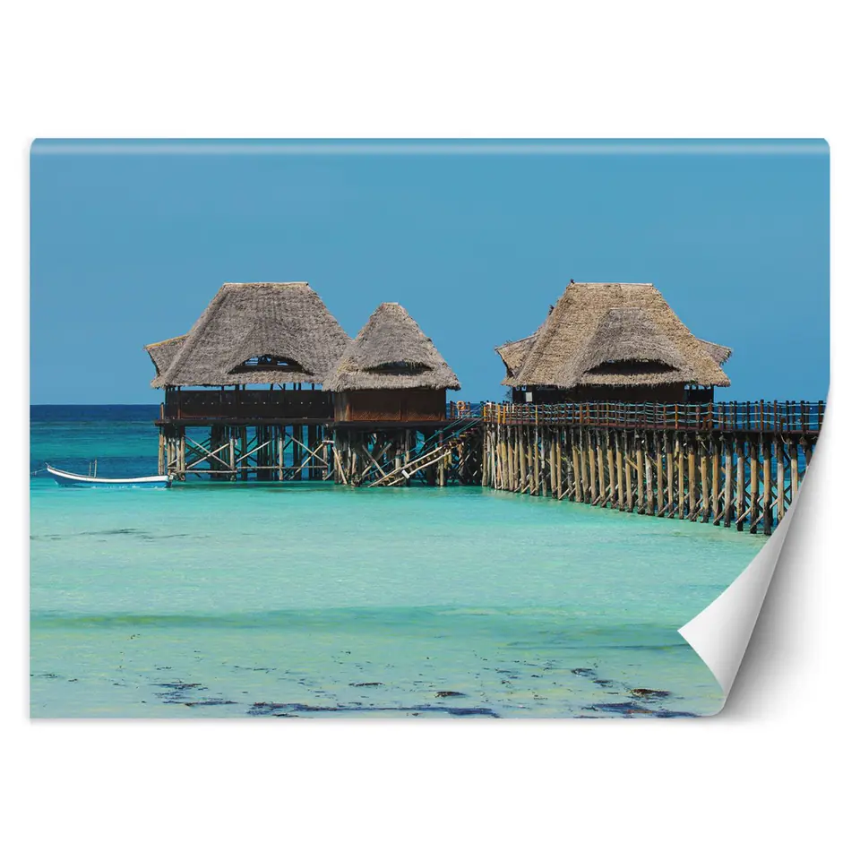 ⁨Wall mural, Maldives, houses by the water (Size 250x175)⁩ at Wasserman.eu
