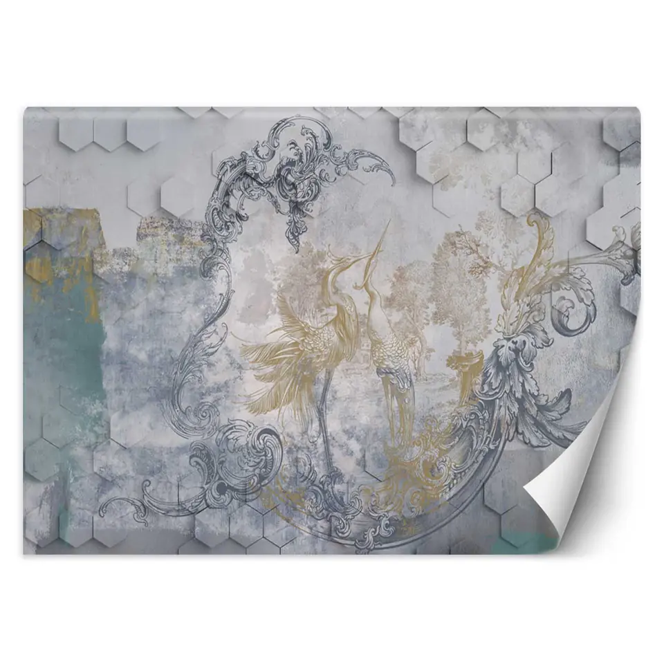 ⁨Fototapeta, Szare ptaki freski (Rozmiar 250x175)⁩ w sklepie Wasserman.eu