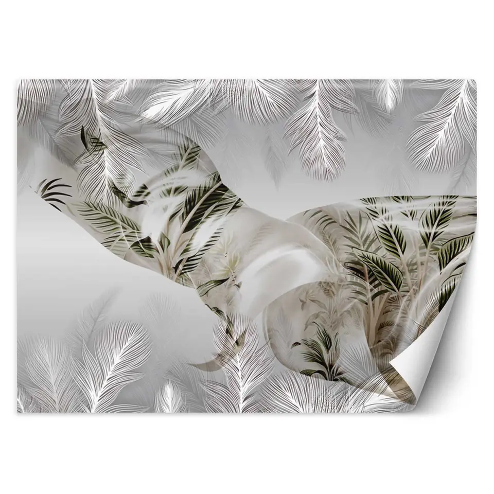 ⁨Wall mural, Leaves in the wind (Size 300x210)⁩ at Wasserman.eu