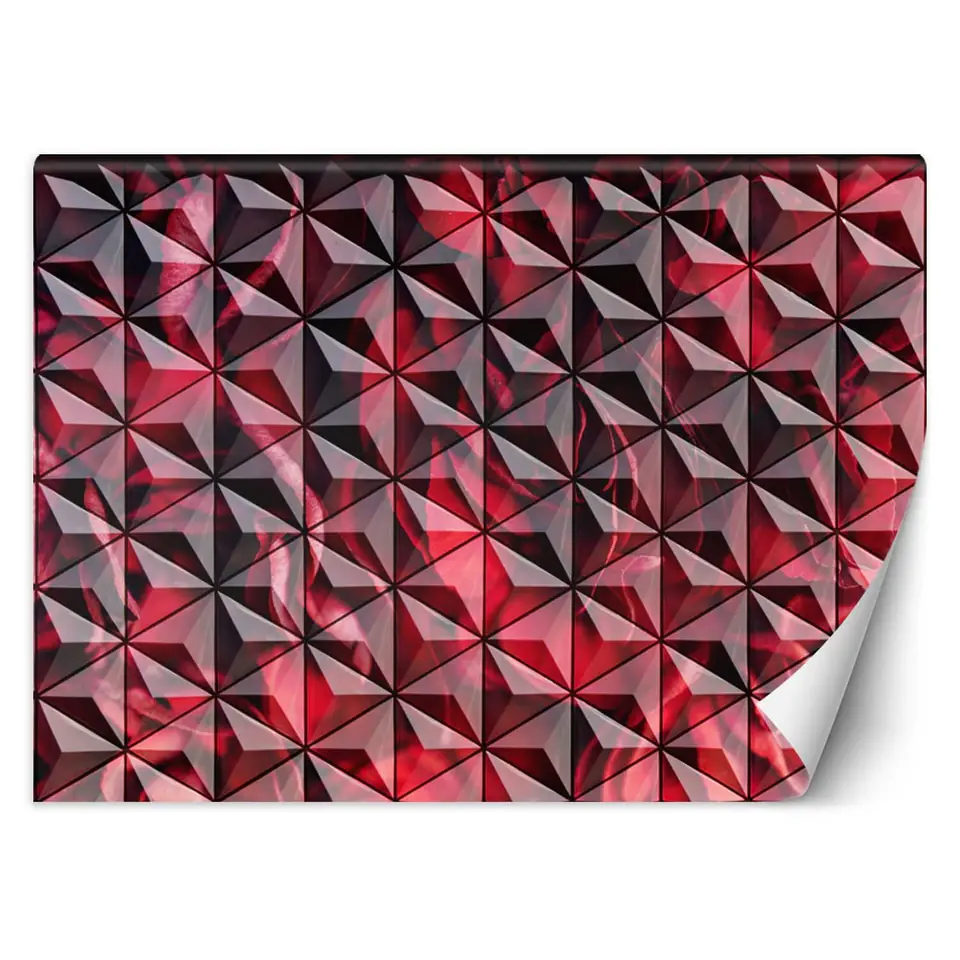 ⁨Fototapeta, Czerwona geometria (Rozmiar 200x140)⁩ w sklepie Wasserman.eu