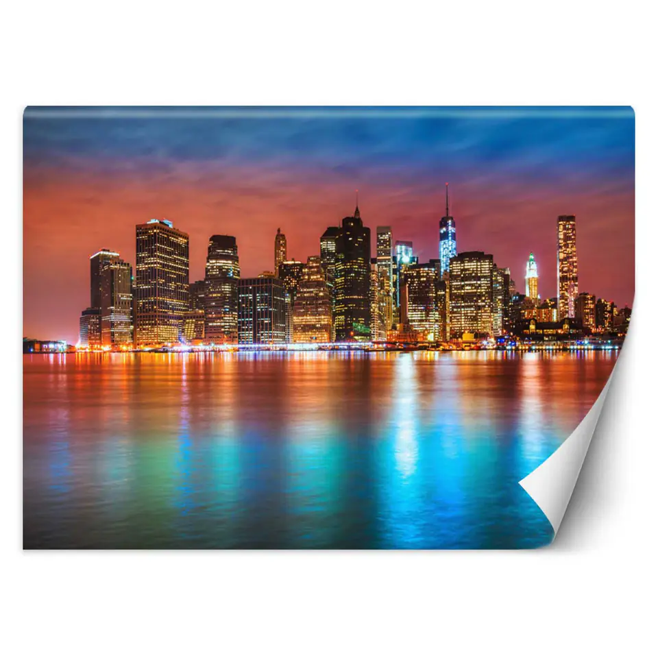 ⁨Wall mural, Manhattan at night (Size 100x70)⁩ at Wasserman.eu