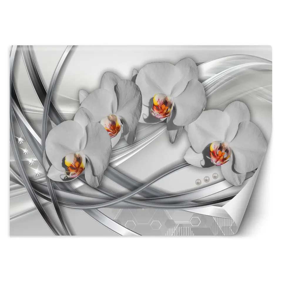 ⁨Wall mural, Abstract orchids (Size 200x140)⁩ at Wasserman.eu