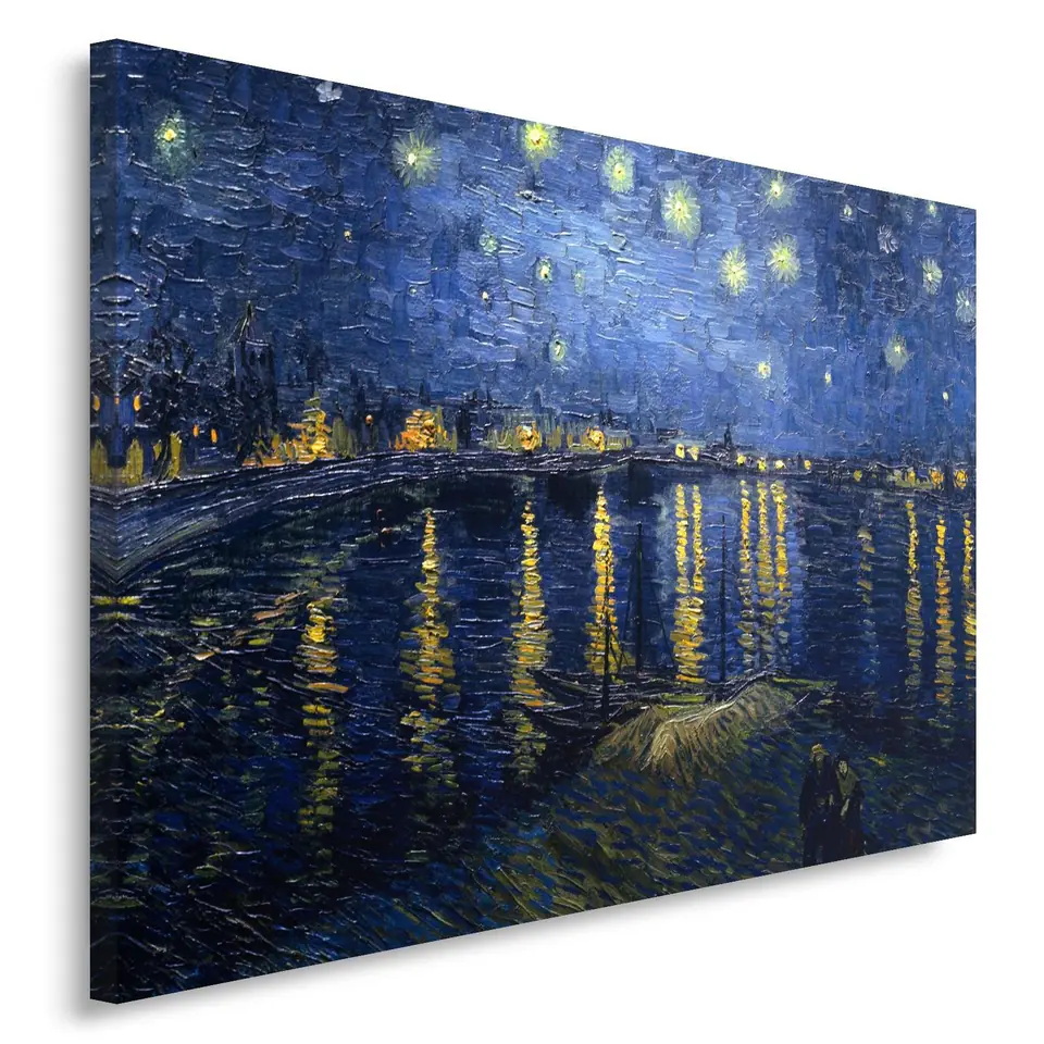 ⁨Painting on canvas, Reproduction of a painting by V. van Gogh – a starry night over a rhône (Size 100x70)⁩ at Wasserman.eu