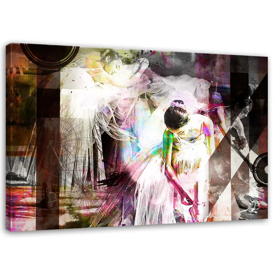 ⁨Obraz na płótnie, Baletnica w sukni - abstrakcja (Rozmiar 60x40)⁩ w sklepie Wasserman.eu