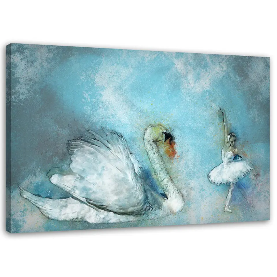 ⁨Painting on canvas, Swan and ballerina (Size 60x40)⁩ at Wasserman.eu