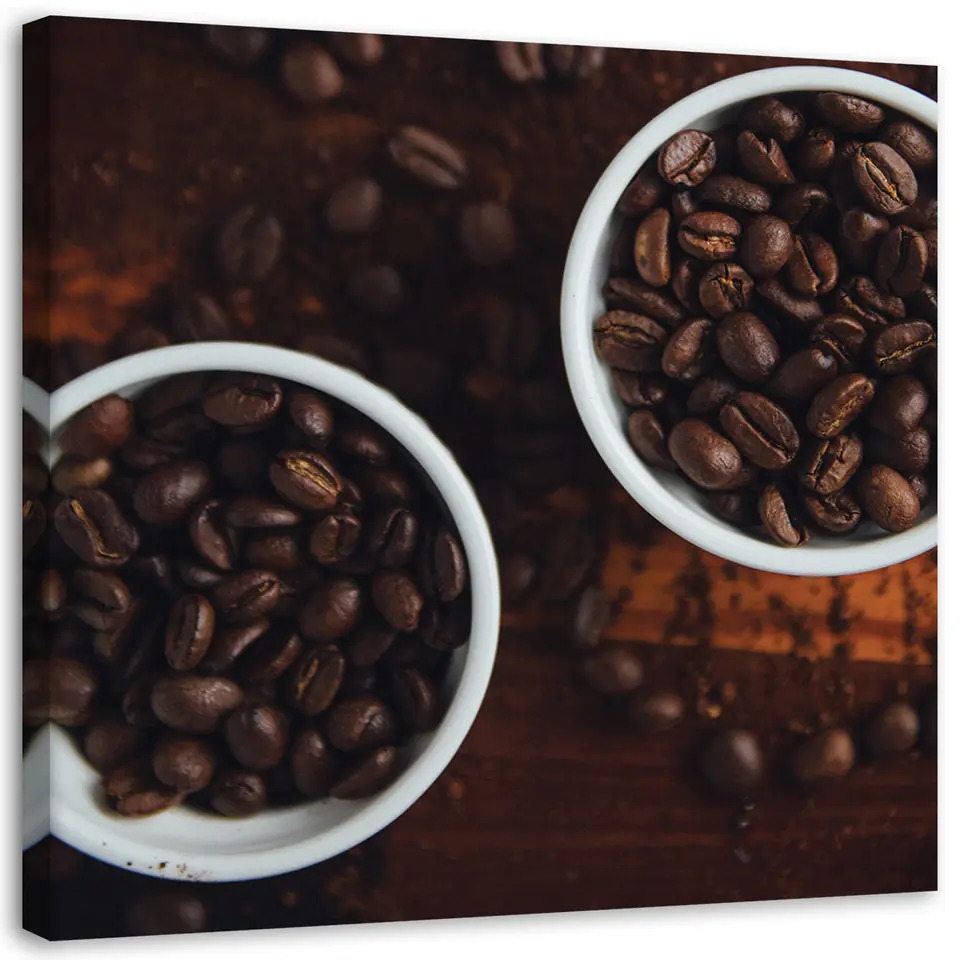 ⁨Painting on canvas, Mugs full of coffee (Size 40x40)⁩ at Wasserman.eu