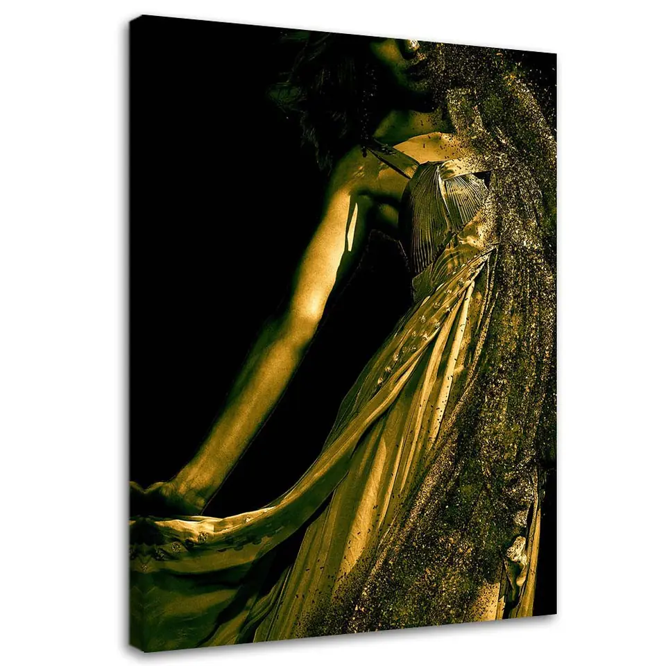 ⁨Painting on canvas, Woman in golden dust (Size 70x100)⁩ at Wasserman.eu
