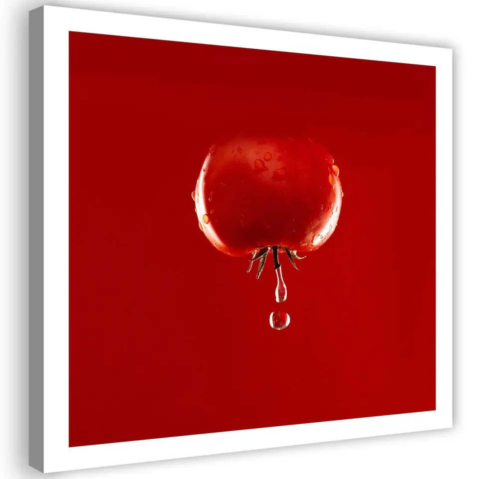 ⁨Painting on canvas, Tomato and drops of water - color (Size 40x40)⁩ at Wasserman.eu