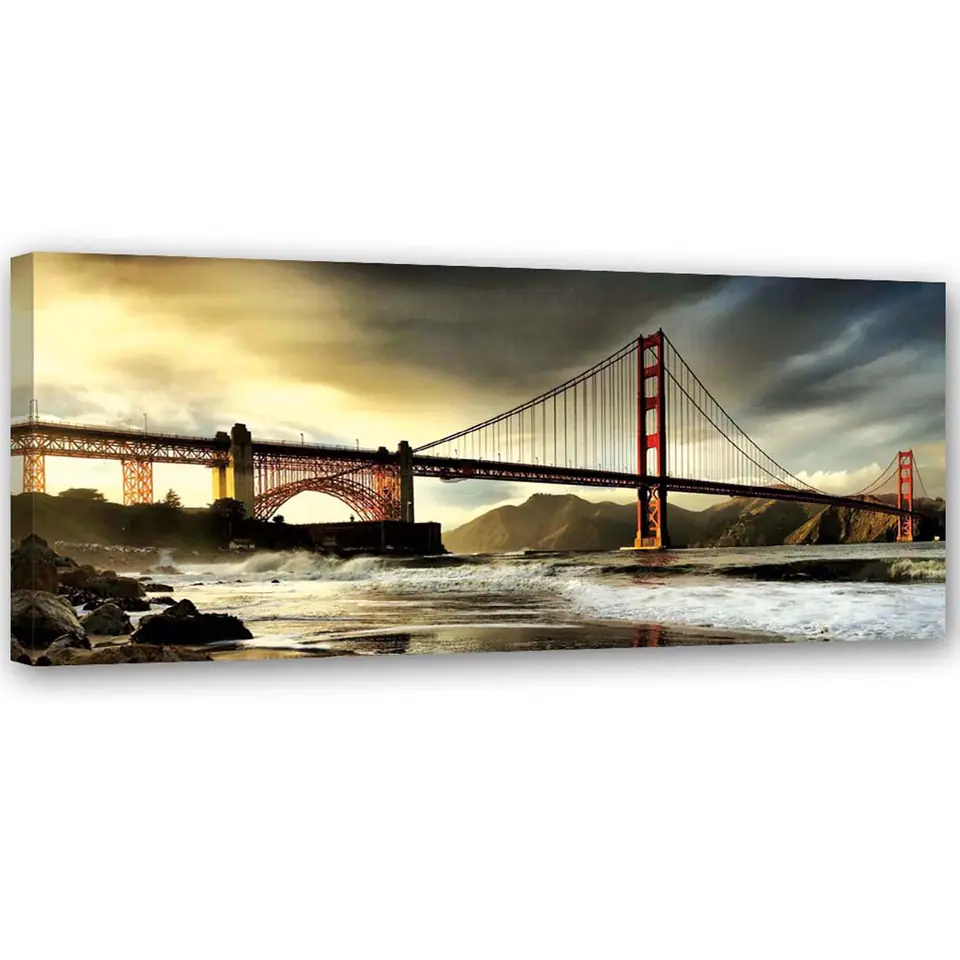 ⁨Canvas painting, View of the Brooklyn Bridge (Size 150x50)⁩ at Wasserman.eu