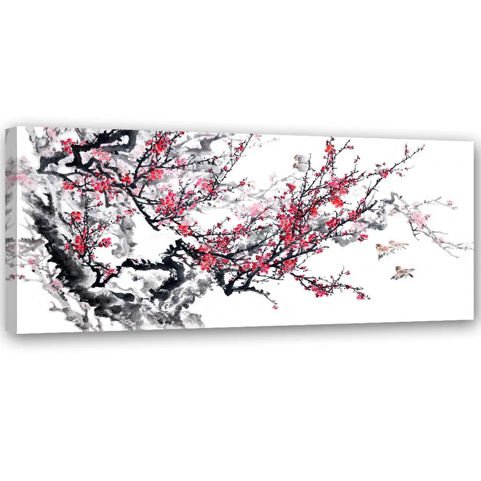 ⁨Canvas painting, Japanese cherry blossoms (Size 120x40)⁩ at Wasserman.eu