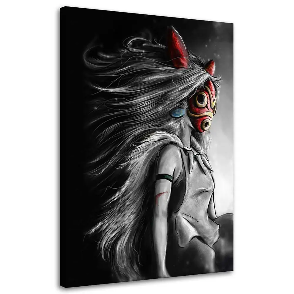 ⁨Painting on canvas, Princess Mononoke in a red mask (Size 40x60)⁩ at Wasserman.eu